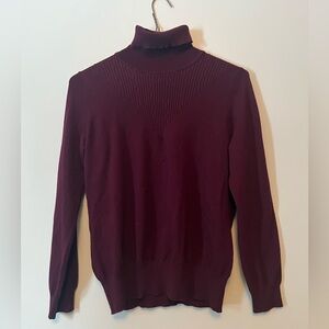 Elegant Burgundy Turtleneck Sweater